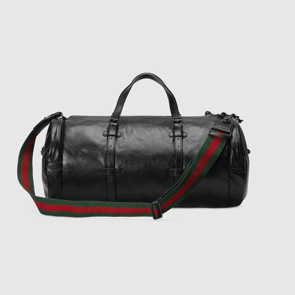GUCCI X SUPREME BLACK DUFFLE LEATHER LOGO GG MONOGRAM W 20.08 H 9.84 inch, D 9.5 - Picture 4 of 7